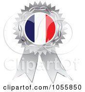 Poster, Art Print Of Silver Ribbon France Flag Medal