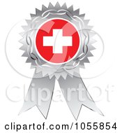 Poster, Art Print Of Silver Ribbon Switzerland Flag Medal