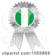 Royalty Free Vector Clip Art Illustration Of A Silver Ribbon Nigeria Flag Medal by Andrei Marincas