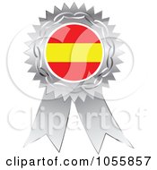 Poster, Art Print Of Silver Ribbon Spanish Flag Medal