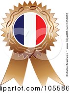 Bronze Ribbon France Flag Medal