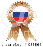 Poster, Art Print Of Bronze Ribbon Russia Flag Medal
