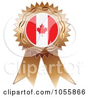 Bronze Ribbon Canadian Flag Medal