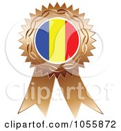 Poster, Art Print Of Bronze Ribbon Romania Flag Medal