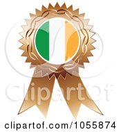 Poster, Art Print Of Bronze Ribbon Irish Flag Medal