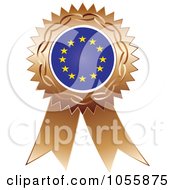 Poster, Art Print Of Bronze Ribbon European Flag Medal