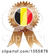 Royalty Free Vector Clip Art Illustration Of A Bronze Ribbon Belgium Flag Medal
