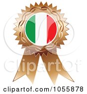 Poster, Art Print Of Bronze Ribbon Italy Flag Medal