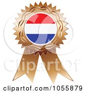 Poster, Art Print Of Bronze Ribbon Netherlands Flag Medal