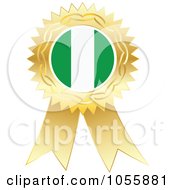 Gold Ribbon Nigeria Flag Medal
