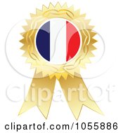 Gold Ribbon France Flag Medal