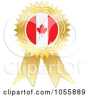 Poster, Art Print Of Gold Ribbon Canadian Flag Medal