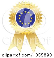 Poster, Art Print Of Gold Ribbon European Flag Medal