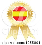 Gold Ribbon Spanish Flag Medal
