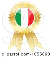 Gold Ribbon Italy Flag Medal