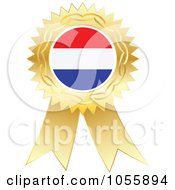 Poster, Art Print Of Gold Ribbon Netherlands Flag Medal