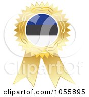 Gold Ribbon Estonia Flag Medal