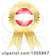 Royalty Free Vector Clip Art Illustration Of A Gold Ribbon Austria Flag Medal
