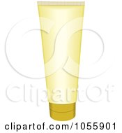 Royalty Free Vector Clip Art Illustration Of A Golden Lotion Bottle by michaeltravers