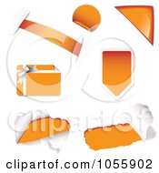 Digital Collage Of Orange Design Elements