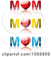 Poster, Art Print Of Digital Collage Of Mom Words With Hearts And Reflections