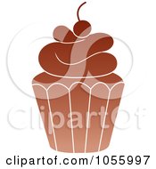 Royalty Free Vector Clip Art Illustration Of A Brown Cupcake