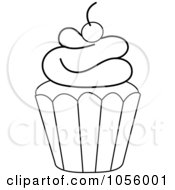 Poster, Art Print Of Outlined Cupcake