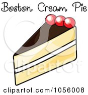 Poster, Art Print Of Slice Of Boston Cream Pie With Text