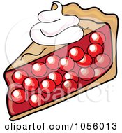 Slice Of Cherry Pie Topped With A Dollop Of Whipped Cream