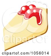 Royalty Free Vector Clip Art Illustration Of A Slice Of Cheesecake Topped With Cherries by Pams Clipart