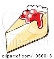 Royalty Free Vector Clip Art Illustration Of A Slice Of Cherry Topped Cheesecake by Pams Clipart