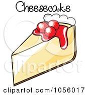 Royalty Free Vector Clip Art Illustration Of A Slice Of Cherry Topped Cheesecake With Text by Pams Clipart