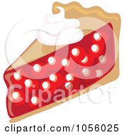 Poster, Art Print Of Slice Of Cherry Pie Topped With Whipped Cream