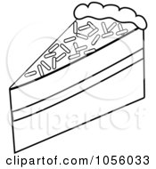 Poster, Art Print Of Outline Of A Slice Of Chocolate Layer Cake