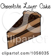 Poster, Art Print Of Slice Of Chocolate Layer Cake With Text