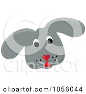 Royalty Free Vector Clip Art Illustration Of A Gray Puppy Face