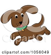 Royalty Free Vector Clip Art Illustration Of A Brown Dog Running by Pams Clipart