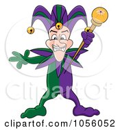 Poster, Art Print Of Mardi Gras Jester Holding A Wand