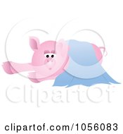 Poster, Art Print Of Pig In A Blue Blanket