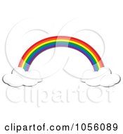 Royalty Free Vector Clip Art Illustration Of A Rainbow Floating On Two Clouds by Pams Clipart