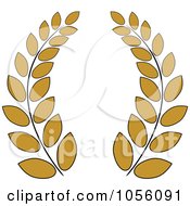 Poster, Art Print Of Dark Yellow Greek Wreath Of Olive Branches