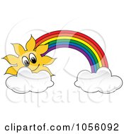 Poster, Art Print Of Sun And Rainbow With Clouds