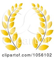 Poster, Art Print Of Yellow Greek Wreath Of Olive Branches