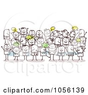 Poster, Art Print Of Happy Crowd Of Stick People