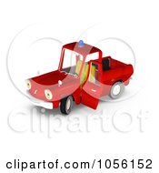 3d Red Fire Engine Truck Character