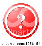 Poster, Art Print Of Round Red And White Question Mark Icon Button
