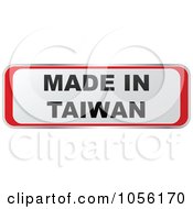 Red And White Made In Taiwan Sticker