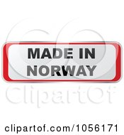 Poster, Art Print Of Red And White Made In Norway Sticker
