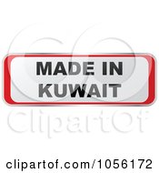 Red And White Made In Kuwait Sticker
