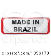 Poster, Art Print Of Red And White Made In Brazil Sticker